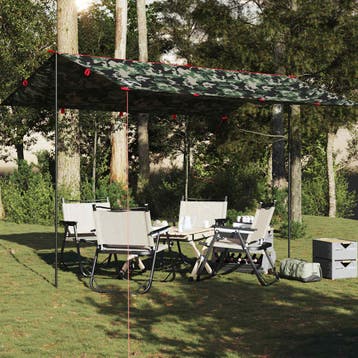 vidaXL Kampeerluifel waterdicht 406x306 cm camouflage, Verzenden