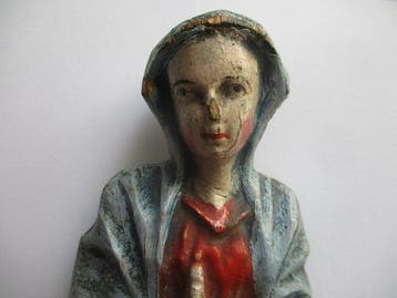 sculptuur, Madonna betend - 24.5 cm - Lindehout - 1800