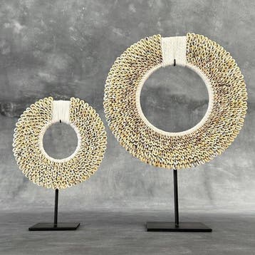 Decoratief ornament - NO RESERVE PRICE - Pair of Yellow/Grey