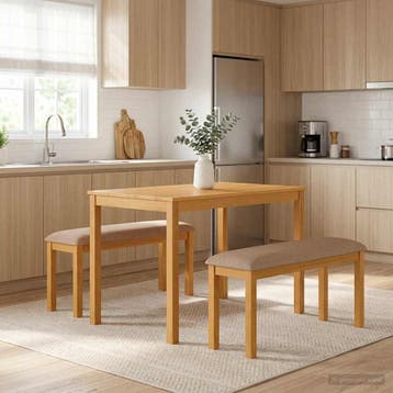 vidaXL Eetbank 95 x 32 x 45 cm Massief Eikenhout Grijs, Verzenden