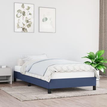 vidaXL Bedframe zonder matras 90x190 cm stof blauw, Verzenden