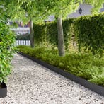 vidaXL Gazonrand 50 pcs 100 x 20 cm Staal Zwart, Verzenden