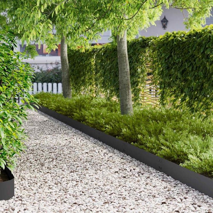 vidaXL Gazonrand 50 pcs 100 x 20 cm Staal Zwart, Jardin & Terrasse, Traverses & Bordures, Envoi