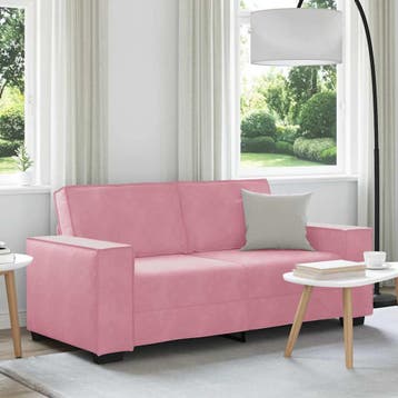 vidaXL Tweezitsbank / zetel 180x78x84 cm fluweel roze, Huis en Inrichting, Zetels | Zetels, Verzenden, Nieuw