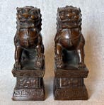 Beeld, Set foo dogs - 15 cm - Brons