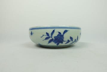 Blauw-witte Bloem en Vogel Kwastreiniger - Porselein - China