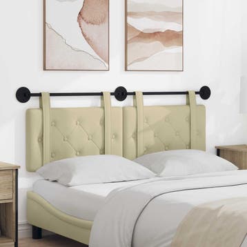 vidaXL Hangend hoofdbord Crème Kunstleer, Huis en Inrichting, Verzenden, Nieuw