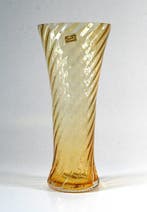 Egermann - Vaas - Kristal - Amber Kristall vaas, Antiek en Kunst