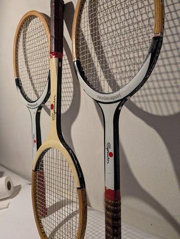 Leuke houten Vintage Rackets 3 Stuks - Tennis - Vendex, Nieuw