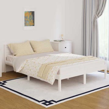 vidaXL Bedframe massief grenenhout wit 140x200 cm, Verzenden