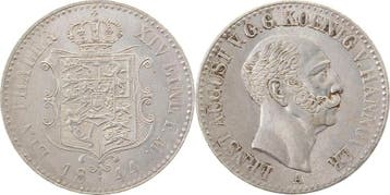 Duitsland 1 taler, daalder Hannover 1844 A Kahnt 232 prfr..., Verzenden, België