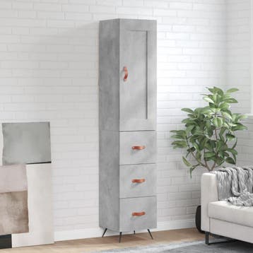 vidaXL Hoge kast 34,5x34x180 cm bewerkt hout betongrijs, Verzenden, Nieuw
