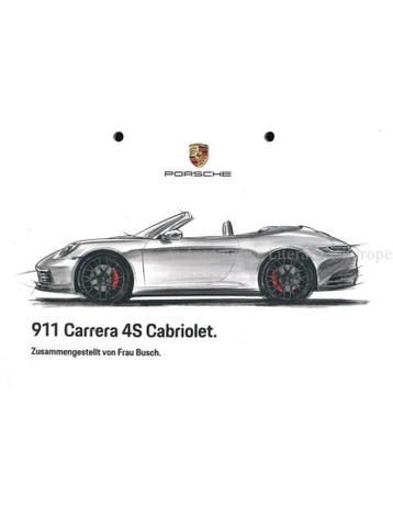2020 PORSCHE 911 CARRERA 4S CABRIO BROCHURE DUITS, Nieuw