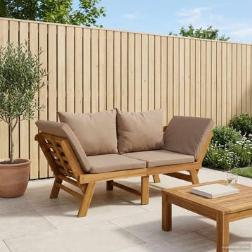 vidaXL 3-in-1 Tuinbank met Kussens Massief Acacia Hout, Verzenden