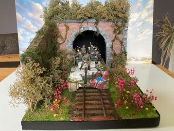 Tamiya - Speelgoed Duitse tiger tank met vele soldaten, Nieuw