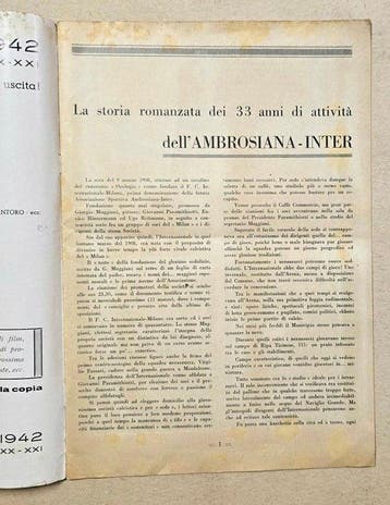 Rara pubblicazione storica Ambrosiana Inter. Storia e, Nieuw