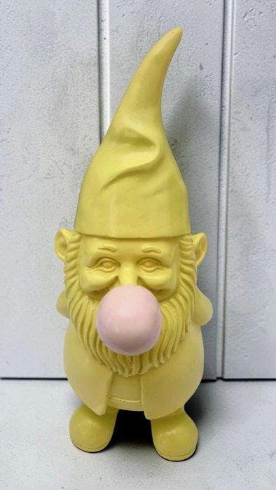 Beeldje - Pop-Art Tuinkabouter met Kauwgom Ballon - 29 cm -, Antiek en Kunst, Kunst | Designobjecten