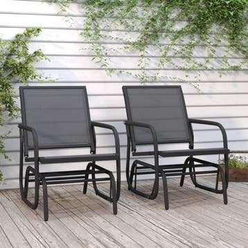 vidaXL Schuifstoelen voor tuin 2 st 61x76x87 cm textileen, Verzenden, Nieuw