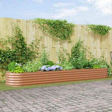 vidaXL Verhoogd bed Bruin 400 x 80 x 44 cm Staal, Verzenden