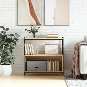 vidaXL Boekenrek 80x30x78,5 cm bewerkt hout en ijzer sonoma, Verzenden, Nieuw