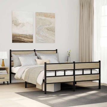 vidaXL Bedframe zonder matras metaal sonoma eikenkleurig, Verzenden