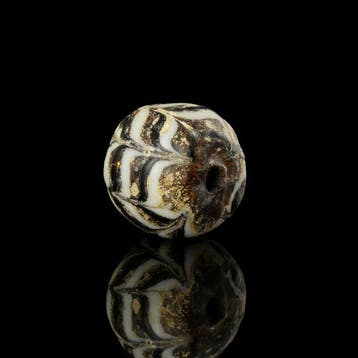 Époque Viking Perle de verre traîné, de grande taille