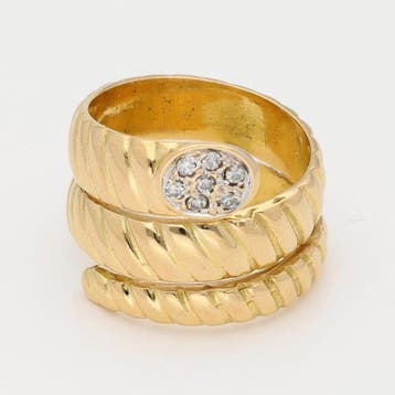 Ring - 18 karaat Geel goud Diamant (Natuurlijk)
