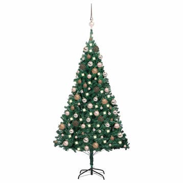 vidaXL Kunstkerstboom met verlichting en kerstballen 180 cm, Verzenden, Nieuw