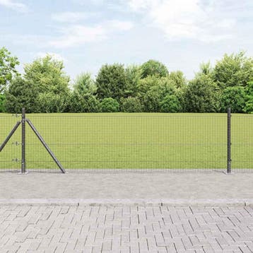 vidaXL gelast draadhek met betonnen voetstuk 25 x 0,6 m, Verzenden, Nieuw