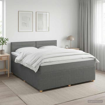 vidaXL Boxspringbed met matras Donkergrijs 160 x 200 cm Stof, Verzenden, Nieuw