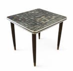 Bijzettafel - Hout, Messing - Vintage bijzet tafeltje