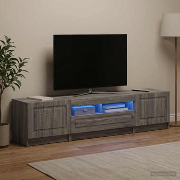 vidaXL 5-delige LED TV-kast Grijs Sonoma Bewerkt hout, Verzenden