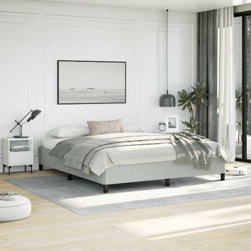 vidaXL Bedframe zonder matras lichtgrijs California King, Verzenden, Nieuw