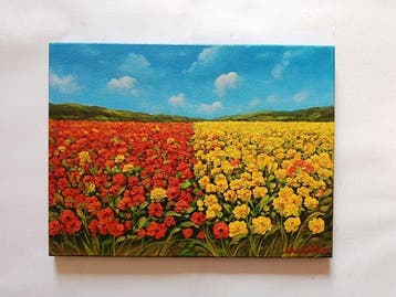 Gabriele Fabris (1958) - Paesaggio fiorato (Toscana )