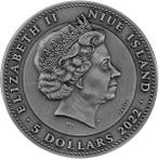 Niue. 5 Dollars 2022 Triton 2 oz Antique finish (.999)