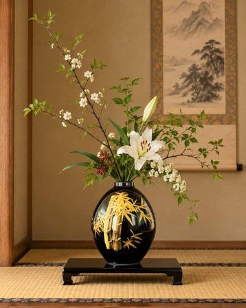 Ikebana vaas - Keramiek - Japan - Kutani-porselein vaas -
