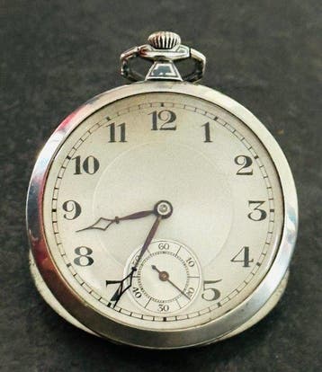 Anonyme - Montre de poche - Boîtier en argent niellé -