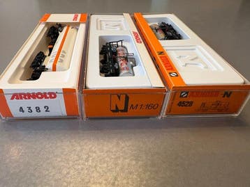 Arnold N - 4382; 4528, 4527 - Modeltrein goederenwagonset, Hobby en Vrije tijd, Modeltreinen | N-Spoor, Nieuw