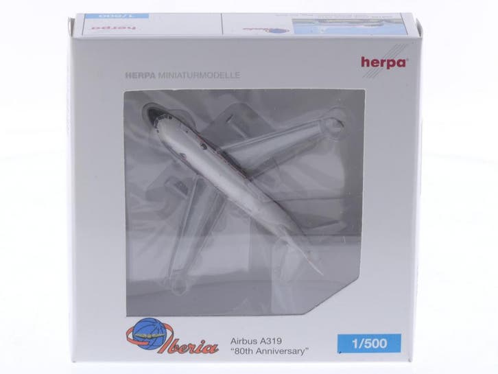 Schaal 1:500 Herpa 509190 Airbus A319 80th Anniversary..., Hobby & Loisirs créatifs, Modélisme | Avions & Hélicoptères, Enlèvement ou Envoi