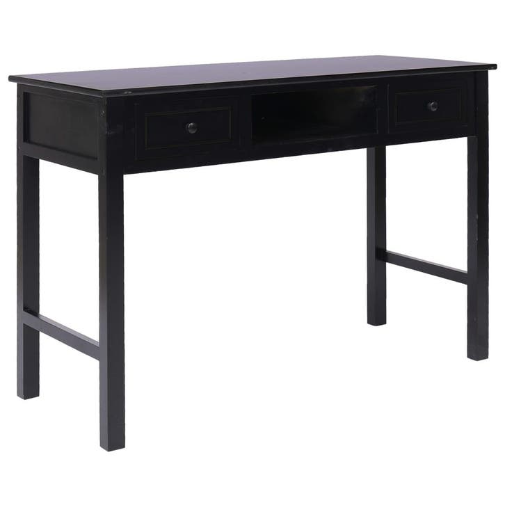 vidaXL Schrijftafel 110x45x76 cm hout zwart, Huis en Inrichting, Bureaus, Nieuw, Verzenden