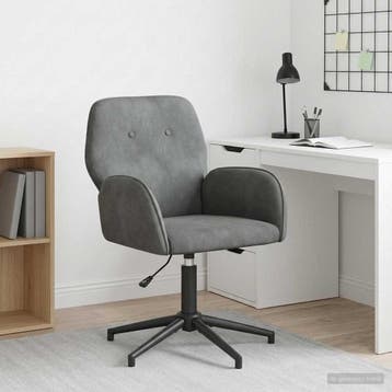vidaXL Draaistoel 54 x 55 x 90 cm Donkergrijs fluweel, Verzenden