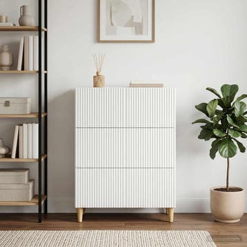 vidaXL Ladekast Wit 66 x 34,5 x 90 cm Bewerkt hout, Verzenden, Nieuw