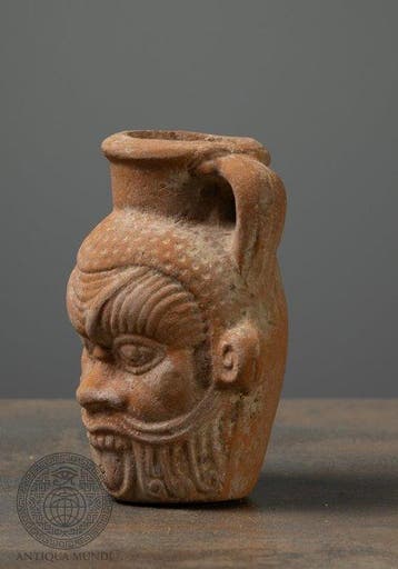 Romain antique Terre cuite Petite jarre Bes égyptienne, Antiquités & Art