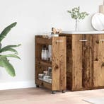 vidaXL Kast met wiel Oudhout 60 x 22 x 79 cm, Huis en Inrichting, Kasten | Overige, Verzenden, Nieuw