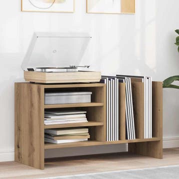 vidaXL Platenkast Artisan Eiken 78,5 x 35 x 45 cm Bewerkt, Huis en Inrichting, Verzenden, Nieuw
