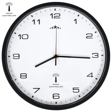 vidaXL Wandklok met quartz uurwerk radiogestuurd 31 cm wit, Huis en Inrichting, Woonaccessoires | Klokken, Verzenden, Nieuw