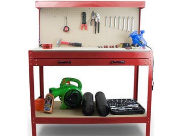 Veiling - Werkbank Rood - Incl. Prikbord en Lade, Doe-het-zelf en Bouw, Nieuw