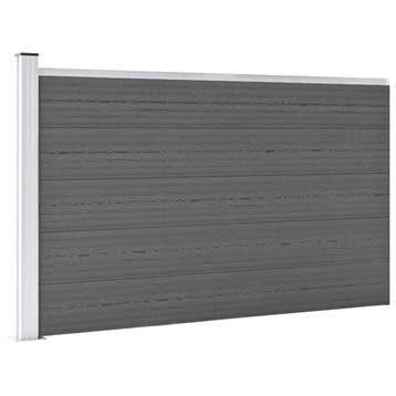 vidaXL Schutting 175x105 cm HKC grijs, Verzenden, Nieuw