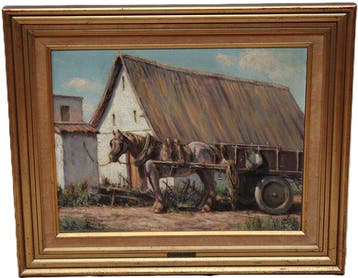 Miguel Couce Vidal (1904-1995) - Paisaje rural con carreta