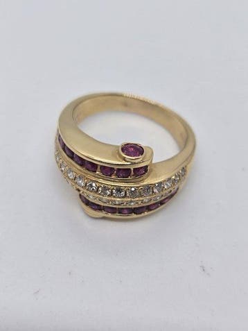 Bague tendance - 18 carats Or jaune - 0.92ct. tw. Rubis -, Bijoux, Sacs & Beauté